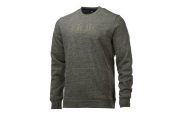 Image of HUK Performance Fishing Hull Crew Fleece Tops, Pullover - Mens, Heather Military Olive Drab, 2XL, H1300031-390-XXL