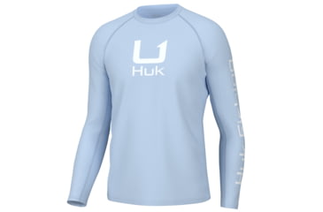 Image of HUK Performance Fishing Icon LS Crew Shirt - Mens, Ice Water, M, H1200573-476-M