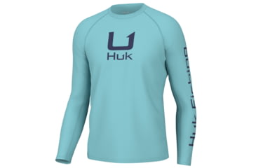 Image of HUK Performance Fishing Icon LS Crew Shirt - Mens, Marine Blue, XL, H1200573-372-XL