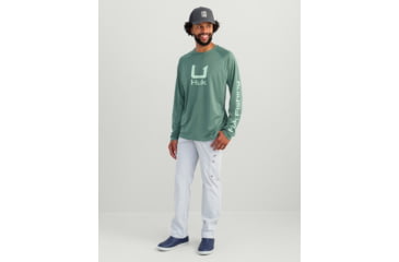 Image of HUK Performance Fishing Icon LS Crew Shirt - Mens, North Atlantic, Small, H1200573-365-S