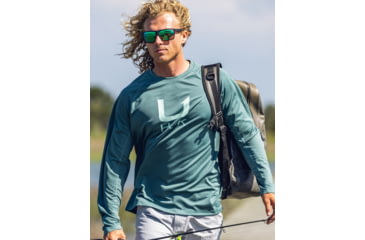 Image of HUK Performance Fishing Icon LS Crew Shirt - Mens, North Atlantic, Small, H1200573-365-S