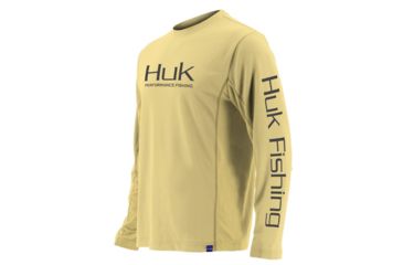 Image of HUK Performance Fishing Icon LS Tops, Long Sleeve - Mens, Butter, Large, H1200138-745-L