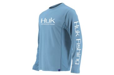 Image of HUK Performance Fishing Icon LS Tops, Long Sleeve - Mens, Carolina Blue, Large, H1200138-420-L