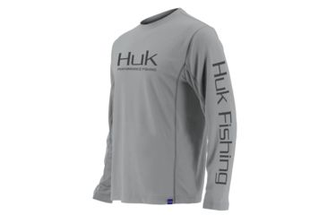 Image of HUK Performance Fishing Icon LS Tops, Long Sleeve - Mens, Grey, Large, H1200138-020-L