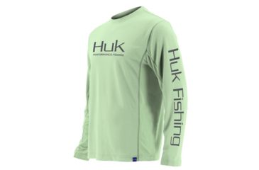 Image of HUK Performance Fishing Icon LS Tops, Long Sleeve - Mens, Key Lime, Large, H1200138-336-L