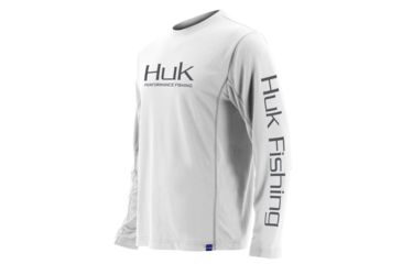 Image of HUK Performance Fishing Icon LS Tops, Long Sleeve - Mens, White, Large, H1200138-100-L