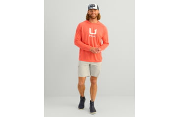 Image of HUK Performance Fishing Icon Performance Hoodie - Mens, Fresh Salmon, 2XL, H1200574-821-XXL