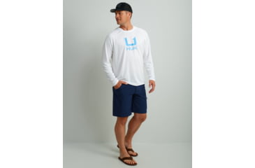Image of HUK Performance Fishing Icon Performance Hoodie - Mens, White, 2XL, H1200574-100-XXL