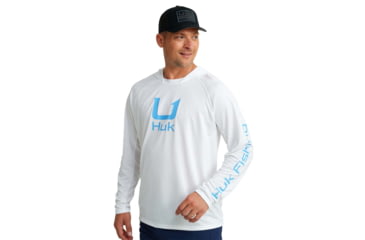 Image of HUK Performance Fishing Icon Performance Hoodie - Mens, White, 2XL, H1200574-100-XXL