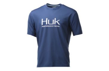 Image of HUK Performance Fishing Icon SS Tops, Short Sleeve - Mens, Dark Blue, Large, H1200137-401-L