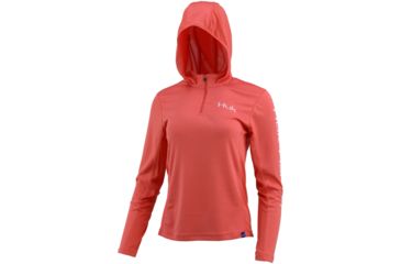 Image of HUK Performance Fishing Icon X Hoodie - Womens, Hibiscus, Extra Large, H6120019-692-XL