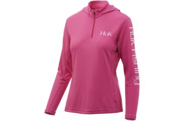 Image of HUK Performance Fishing Icon X Hoodie - Womens, Hot Pink, Small, H6120019-670-S