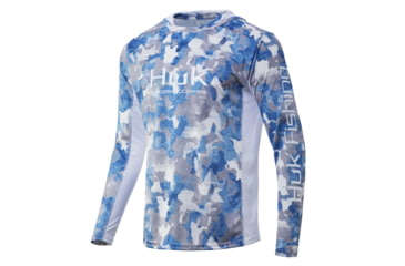 Image of HUK Performance Fishing Icon X KC Refraction Camo Hoodie - Mens, Ice Boat, Extra Large, H1200287-459-XL