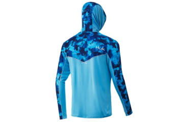 Image of HUK Performance Fishing Icon X KC Refraction Camo Hoodie - Mens, San Sal, Small, H1200287-471-S