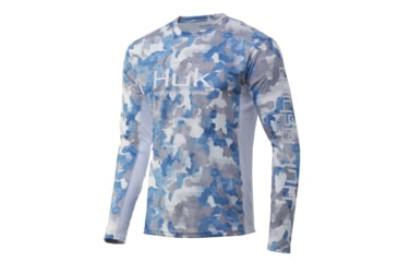 Image of HUK Performance Fishing Icon X KC Refraction Camo Long Sleeve Shirt - Mens, Ice Boat, 2XL, H1200285-459-XXL