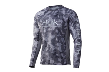 Image of HUK Performance Fishing Icon X KC Refraction Camo Long Sleeve Shirt - Mens, Storm, Extra Large, H1200285-039-XL