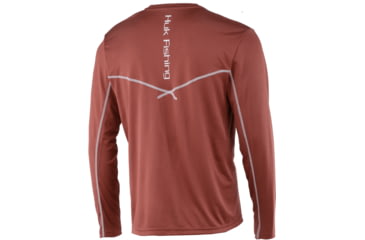 Image of HUK Performance Fishing Icon X Long Sleeve Tee - Mens, Marsala, Small, H1200138-602-S