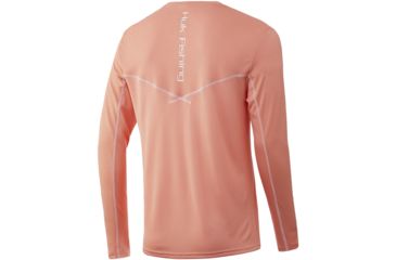 Image of HUK Performance Fishing Icon X Long Sleeve Tee - Mens, Peach Pink, Medium, H1200138-691-M