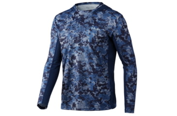 Image of HUK Performance Fishing Icon X Tide Change Hoodie - Mens, Atlantic, Medium, H1200390-997-M