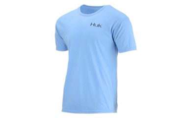 Image of HUK Performance Fishing In the Spread Crest Tops, Short Sleeve - Mens, Carolina Blue, 2XL, H1000158-420-XXL