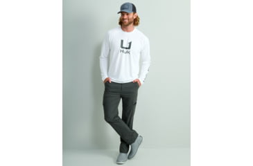 Image of HUK Performance Fishing KC Icon Graphic Long Shirt - Mens, White, Small, H1200629-100-S