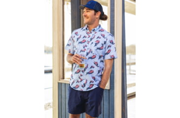 Image of HUK Performance Fishing KC Kona Button-Down Shirt - Mens, Windsurfer, Large, H1500192-454-L