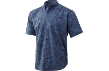 Image of HUK Performance Fishing Kona Woven Short Sleeve - Mens, Sargasso Sea, Small, H1500077-409-S