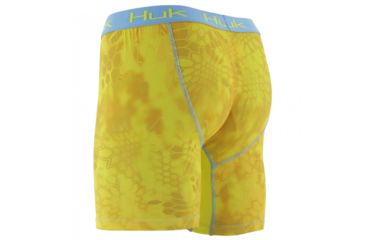 Image of HUK Performance Fishing Kryptek Mens Performance BXR Jock Shorts, Kryptek Blaze Yellow, H5000010GBYXL