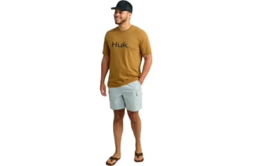 Image of HUK Performance Fishing Logo Tee - Mens, Sand Piper, Extra Large, H1000390-217-XL