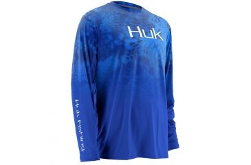 Image of HUK Performance Fishing Men's Kryptek Fade Icon Long Sleeve Shirt, Kryptek Royal, Large H1200114-460-L