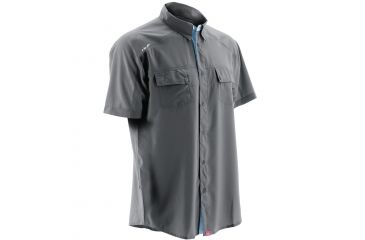 Image of HUK Performance Fishing Men's Next Level Short Sleeve Shirt, Charcoal Gray, Large H1500030-010-L