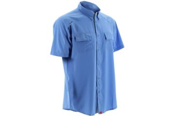 Image of HUK Performance Fishing Men's Next Level Short Sleeve Shirt, Carolina Blue, 3XL H1500030-420-XXXL