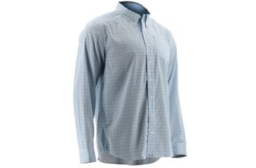 Image of HUK Performance Fishing Men's Santiago Long Sleeve Shirt, Ice Blue, Extra Large H1500031-450-XL