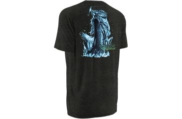 Image of HUK Performance Fishing Mens KScott Jumping Bass Tee, Dark Grey Heather, H1000074DGHS