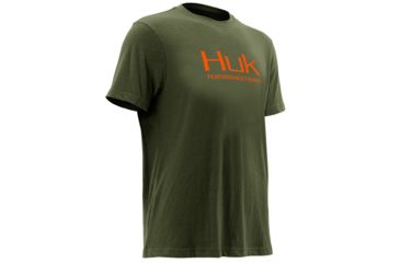 Image of HUK Performance Fishing Mens Logo Tee, Military Olive Drab, Large, H1000121-390-L