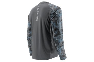Image of HUK Performance Fishing Fishing Long Sleeve Double Header Top - Men's, Iron/SubPhantis Glacier, Large, H1200136-010-L