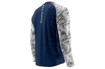 Image of HUK Performance Fishing Fishing Long Sleeve Double Header Top - Men's, Navy/SubPhantis SubZero, Large, H1200136-410-L