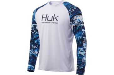 Image of HUK Performance Fishing Mossy Oak Double Header Long Sleeve Graphic T-Shirt - Mens, Mossy Oak Hydro Sailfish, Small, H1200229-488-S
