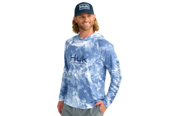 Image of HUK Performance Fishing Mossy Oak Pursuit Performance Hoodie - Mens, Moe Sw Spndrift, Small, H1200611-945-S