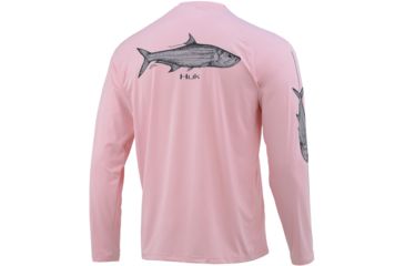 Image of HUK Performance Fishing Pen and Ink Tarpon Long Sleeve Graphic T-Shirt - Mens, Pink Taffy, Medium, H1200219-685-M
