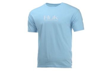 Image of HUK Performance Fishing Performance Fishing Tops, Short Sleeve - Mens, Tahiti Blue Heather, Large, H1000176-435-L