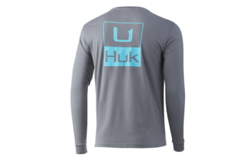 Image of HUK Performance Fishing Pocket Long Sleeve Tee - Mens, Sharkskin Heather, Large, H1000301-022-L