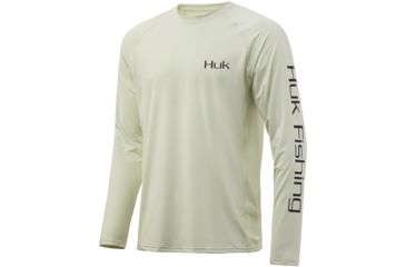 Image of HUK Performance Fishing Pursuit Bass And Blue Long Sleeve Graphic T-Shirt - Mens, Fog Green, Medium, H1200214-331-M