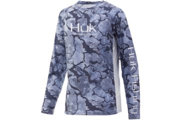 Image of HUK Performance Fishing Pursuit Camo Vented Long Sleeve Tee - Youth, Erie, Medium, H7120017-037-YM