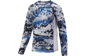 Image of HUK Performance Fishing Pursuit Camo Vented Long Sleeve Tee - Youth, Mossy Oak Hydro Glacier, Medium, H7120017-098-YM