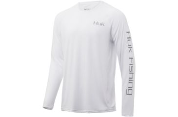 Image of HUK Performance Fishing Pursuit Caribbean Missile Long Sleeve Graphic T-Shirt - Mens, White, 2XL, H1200206-100-XXL