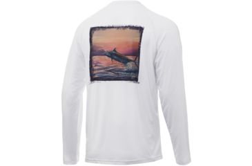 Image of HUK Performance Fishing Pursuit Caribbean Missile Long Sleeve Graphic T-Shirt - Mens, White, 2XL, H1200206-100-XXL