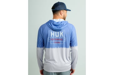 Image of HUK Performance Fishing Pursuit Graphic Hoodie - Mens, Harbor Mist, 3XL, H1200632-034-XXXL