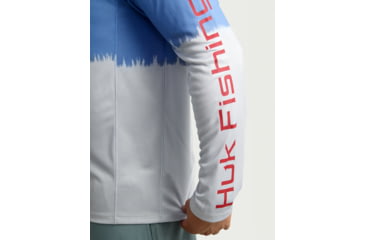 Image of HUK Performance Fishing Pursuit Graphic Hoodie - Mens, Harbor Mist, 3XL, H1200632-034-XXXL