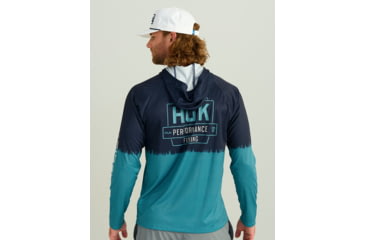 Image of HUK Performance Fishing Pursuit Graphic Hoodie - Mens, Storm Blue, Extra Large, H1200632-394-XL